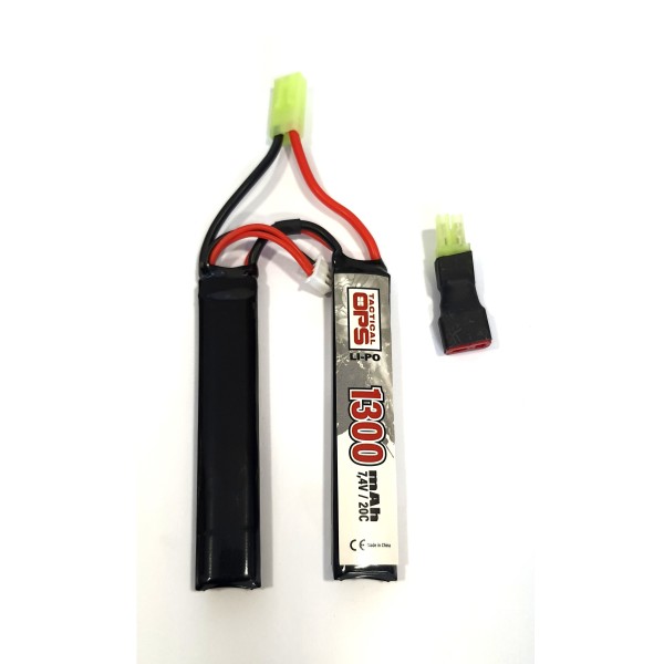 TACTICAL OPS - Li-Po 7.4 V 1300mAh continue 20C 2 STICKS