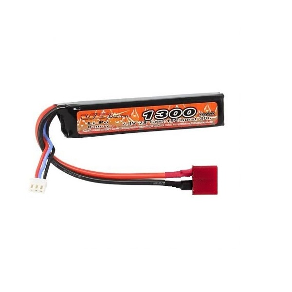 VB POWER - Li-Po 7.4V 1300mAh continue 15C / BURST 30C 1 STICK T-DEAN