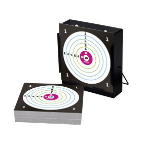 POWAIR - Porte cible carton en métal 14x14cm + 100 cibles