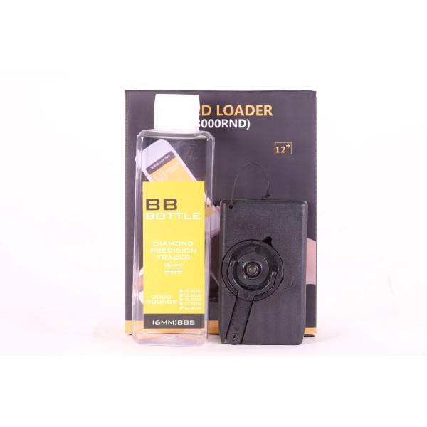 WOSPORT- BB loader pour chargeurs M4 3000 Billes avec bouteille Noir