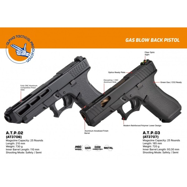 GOLDEN EAGLE - Réplique GBB A.T.P 03 NOIR