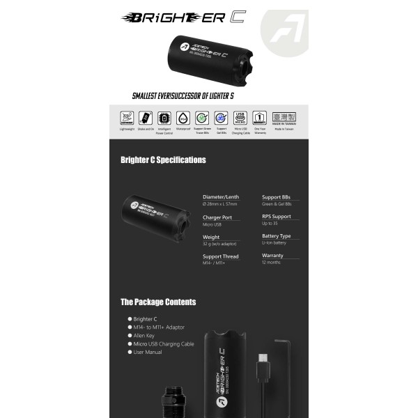 ACETECH - Silencieux TRACEUR BRIGHTER C NOIR