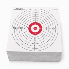 POWAIR - 100 cible carton 14x14 cm ROUGE