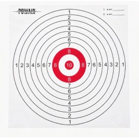 POWAIR - 100 cible carton 14x14 cm ROUGE