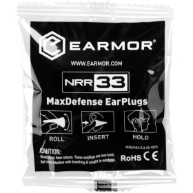 EARMOR- Bouchons anti-bruit paire ORANGE BAB MAX DEFNSE NRR33