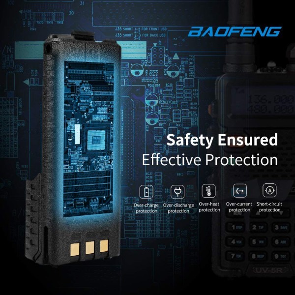 BAOFENG - Batterie grande capacité 7.4V 3800mAh radio UV-5R/UV-5RTP/UV-5R