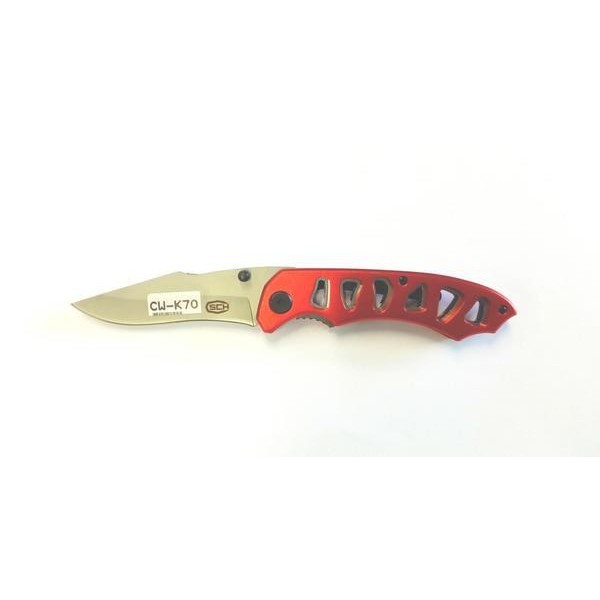 SCK - Couteau ACIER pliable rouge griffures